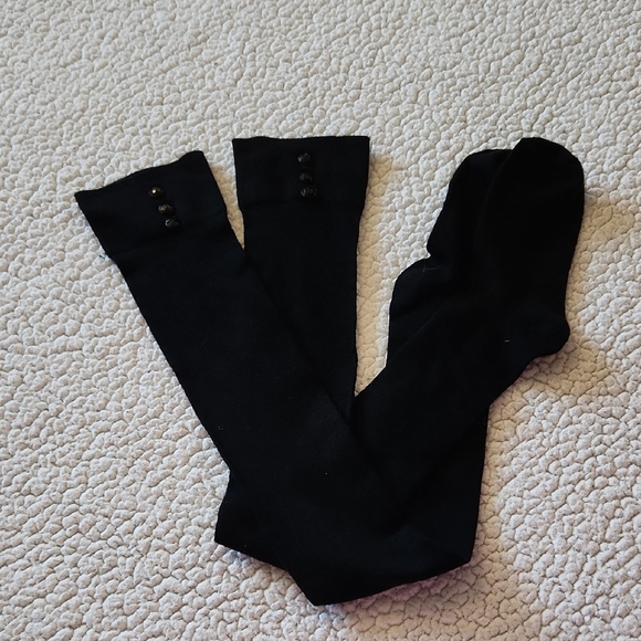 Cato Accessories - Cato Preppy Jeweled Black Knee High Stocking Socks